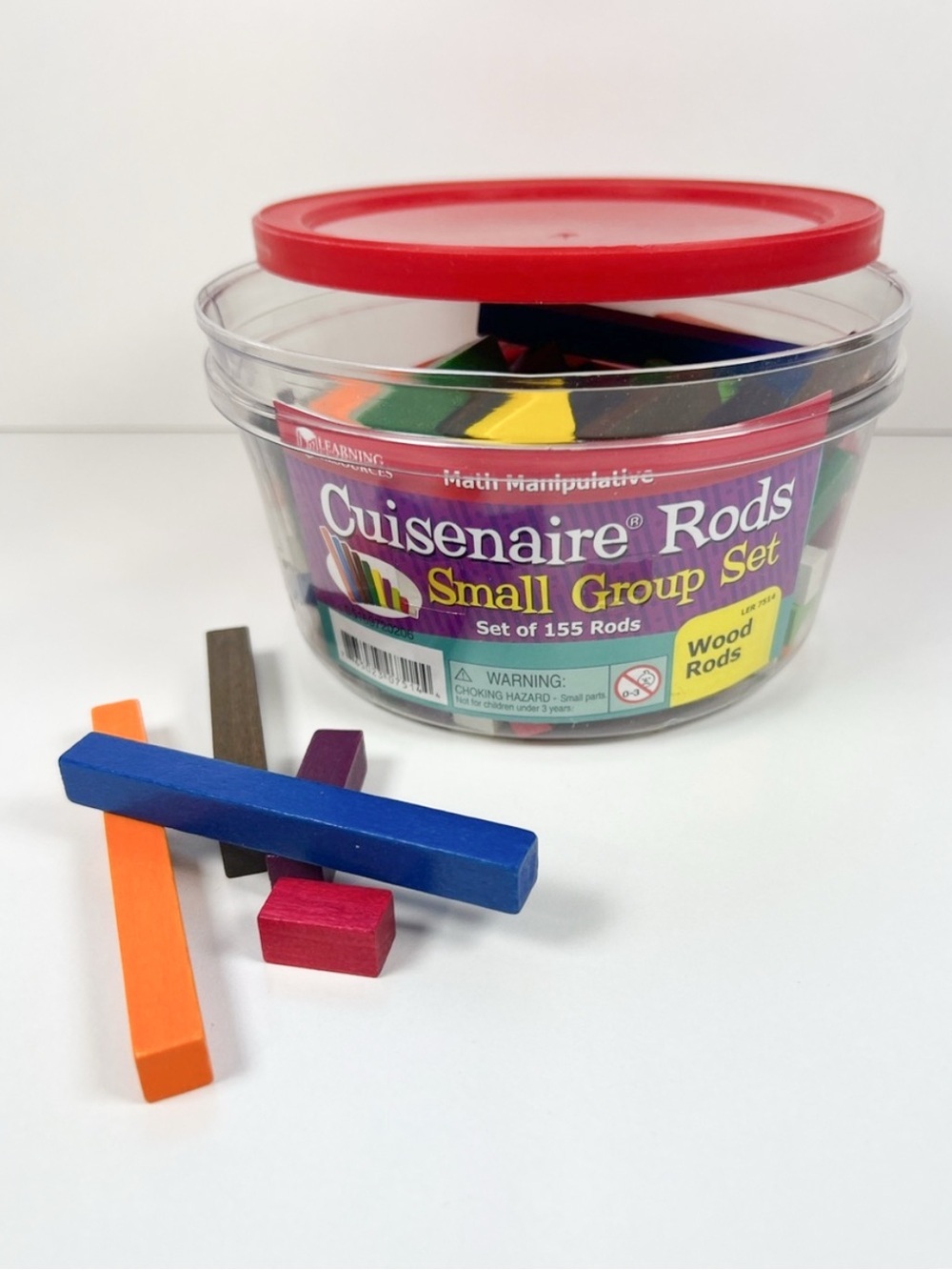Learning Resource Small Group Set– Wooden Math Manipulatives Storage Tub